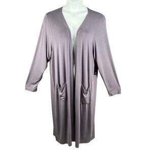 Torrid Super Soft NWT Womens 4X Purple Long Sleeves Duster Open Cardigan Pockets